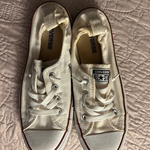 Converse Cream Canvas Low Tops 8 - Picture 1 of 11